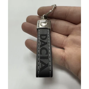 Dacia ve Logolu TERMO Deri Anahtarlık (Siyah)