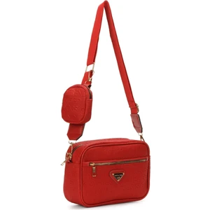 Adelina Bags Kadın Çapraz Askılı Kırmızı Omuz Çantası Cüzdanlı Çanta