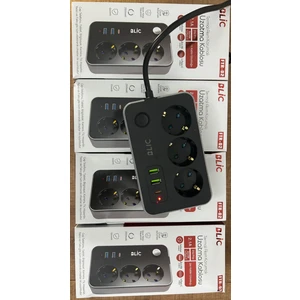 Blıc 2*usb-A,1*type-C, 2 Metre Kablolu Akım Korumalı Priz