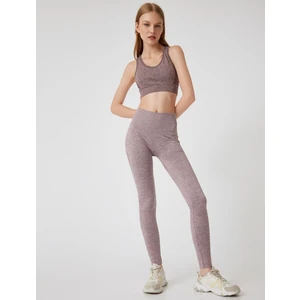 Dikişsiz Tayt Spor Yüksek Bel Tül Detaylı Kırçıllı Slim Fit