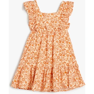 Elbise Ince Askılı Çiçek Desenli