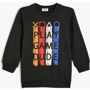 Sweatshirt Oyun Temalı Uzun Kollu Bisiklet Yaka Şardonlu