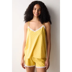 Hannah Sarı Şortlu Pijama Takımı