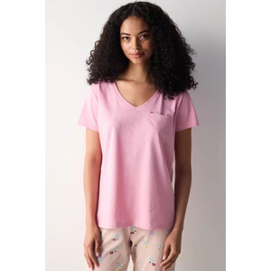Flower Pembe Pantolon Pijama Takımı