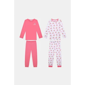 Kız Çocuk Badminton 2li Çok Renkli Pijama Takımı