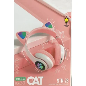 Kedi Kulaklık LED Işıklı Aux Girişli Bluetooth Mikrofonlu Hafıza Kartı Girişli Kulaklık
