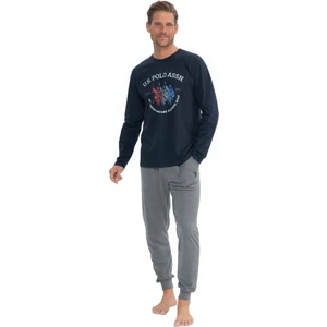 U.S. Polo Assn. Erkek Lacivert Yuvarlak Yaka Pijama Takımı