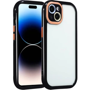 Techno Guru iPhone 14 Kılıf Kamera Korumalı Renkli Kenar ve Çerçeve Tasarımlı Vitamin Kapak