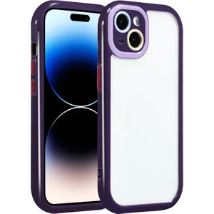 Techno Guru iPhone 13 Kılıf Kamera Korumalı Renkli Kenar ve Çerçeve Tasarımlı Vitamin Kapak