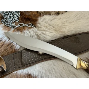 Bıçak Market El Yapımı Kurt Başlı Kukri Kamp Bıçağı