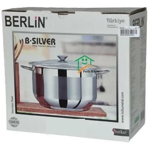 Tutku Berlin Silver 28X18 cm Derin Çelik Tencere