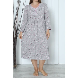 Kadın Tunik Uzun Gecelik Uzun Kollu Büyük Beden Pamuklu Vizon