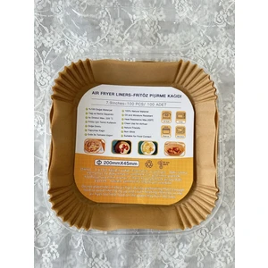 Sonmez Store Sonmezstore Air Fryer Pişirme Kağıdı 20X20 4,5 Cm, 100 Adet, Xl ve Xxl, Kare Tabak, Koruma ve Saklama Kabı