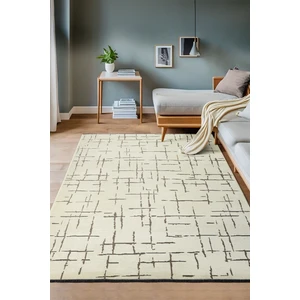 Krem Kaymaz Taban Yıkanabilir Dekoratif Kilim Yolluk