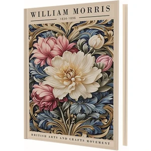 Wintage Art White Flower (William Morris) 96 Yaprak Çizgili Sert Kapak Defter