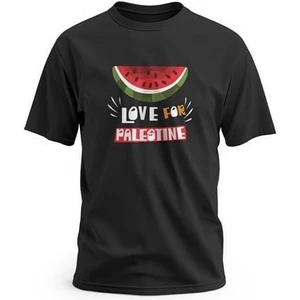 Kısa Kollu Filistin Love For Palstıne Ile Karpuz Dijital Baskılı  S - 2Xl T300021