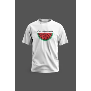Kısa Kollu Filistin If You Know You Know Ile Karpuz Dijital Baskılı  S - 2Xl T300020