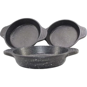 Shn Home Sahra 16-18-20 cm 3 Lü Döküm Granit Sahan Seti