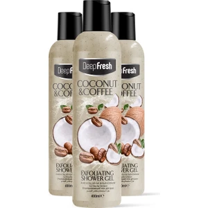 Deep Fresh Arındırıcı Duş Jeli Hindistan Cevizi ve Kahve 3 x 400 ml