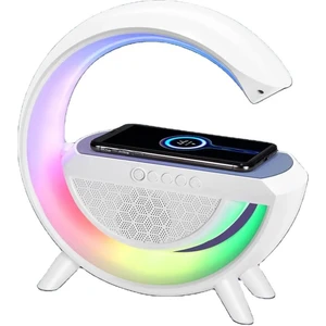 3in1 Ledli Kablosuz Sarj Standı,bluetooh 5.2 Speaker Hoparlör,renkli Masa Lambası