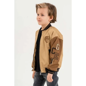 Gold Class Kidswear Gold Class Nakışlı Çift Cepli Su Geçirmez Kolej Erkek Çocuk Ceket