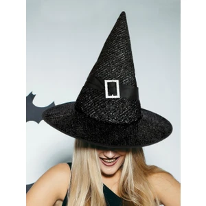Parti Adresi Cadılar Bayramı Simli Cadı Şapkası Halloween Parti Kostüm Aksesuarı Siyah 