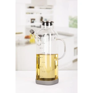 Karçiçeği Home Metal Kapaklı Borosilikat Cam Yağlık Sirkelik Silikon Tabanlı 1000 ml