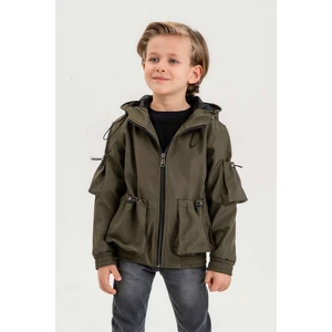 Gold Class Kidswear Çift Cepli Kapüşonlu Astarlı Su Geçirmez Erkek Çocuk Ceket