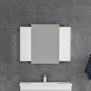 Trio Modül Üst Dolap Kombin - 100 cm - Mdf Mat Beyaz - Mdf Mat Beyaz
