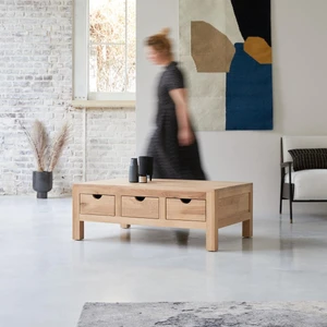 Şafak Mobilya Winchester Masif Ahşap Çekmeceli Orta Sehpa