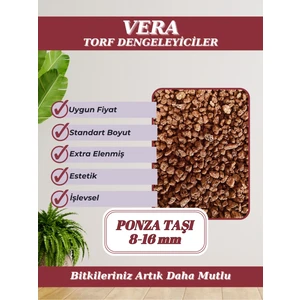 MF Botanik Kırmızı Ponza Taşı 8-16 mm 5 Litre Volkanik Cürüf Ponza Lav Kırığı