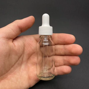 20ML Beyaz Plastik Kapaklı Şeffaf Cam Damlalıklı Şişe ,  20 cc Saydam Cam Damlalıklı Şişe x 6 Adet