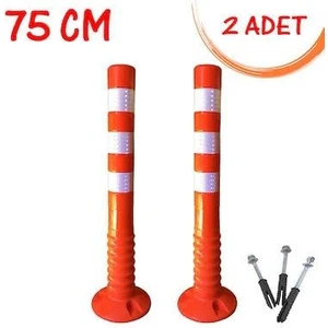 Melzo Home Melzohome 2 Adet Esnek Otopark Dubası Plastk Yol Şerit Ayırıcı Trafik Dubası 75 cm 2ADET Reflektiflili Delinatör