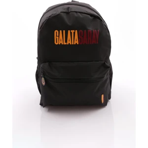 24566 Sarı Kırmızı Baskı Detaylı Siyah  Sırt Çantası