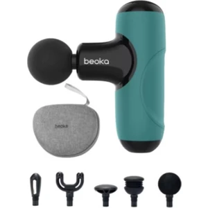 Yeşil Beoka Şarjlı 5 Başlıklı 5 Kademeli Titreşimli Çantalı Profesyonel Mini Masaj Tabancası Q1