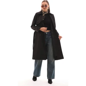 Kadın Kuşak Detaylı Uzun Trenckot