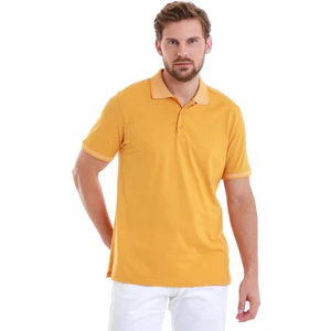 Hardal Regular Fit Düz Polo Yaka Pamuklu Tişört