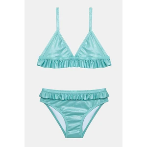 Kız Çocuk Shiny Blue Triangle Bikini Takımı