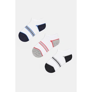 Erkek Çocuk Siyah Colorful Stripe 3lü Patik Çorap
