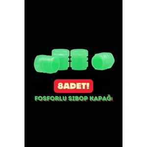 8 Adet Yeşil Gece Parlayan Estetik Hafif Araç Fosforlu Sibop Kapağı