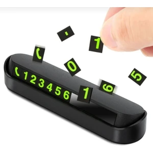 Mabs Tech Fosforlu Araç Park Telefon Numaratörü - Mıknatıslı Aç-Kapa Numaratör - Araba Torpido Üstü