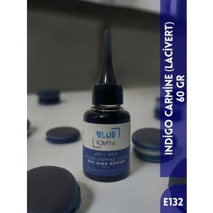 Blue Kimya Koyu Mavi Sıvı Gıda Boyası 60 gr Su Bazlı Likit Indigo Carmine E132 Indigo Karmin