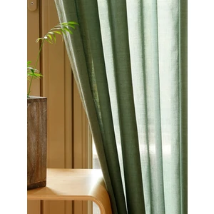 Ran Perde Ince Keten Tül Fon Perde – Haki Yeşil - Pileli Dikim -Ince Dokulu - 1 Adet - Hk19