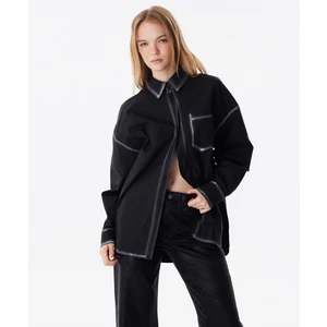 Kontrast El Boyaması Efektli Gömlek