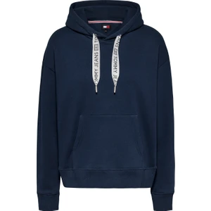 Tommy Jeans Düz Lacivert Kadın Sweatshırt Tjw Bxy Logo Drawcord Hoodıe Ext