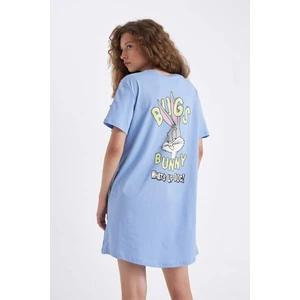Looney Tunes Regular Fit Bisiklet Yaka Kısa Kollu Gecelik -Fall in Love D3186AX24HS