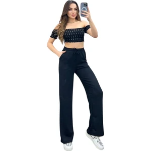 CMZ Collection Kadın Beli Bağcıklı Günlük Rahat Palazzo Pantolon