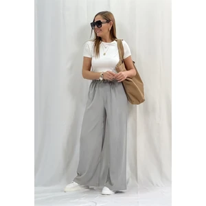 CMZ Collection Kadın Salaş Dökümlü Beli Lastikli Palazzo Pantolon