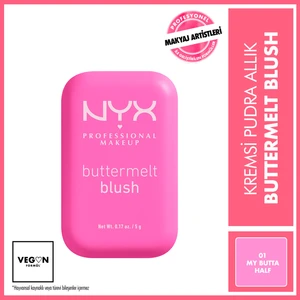 NYX Professional Makeup Buttermelt Blush Kremsi Pembe Pudra Allık - 01 My Butta Half