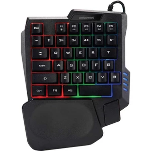 PGS202 Kablolu Rainbow LED Aydınlatma Ergonomik Mini Gaming Oyuncu Klavye Siyah